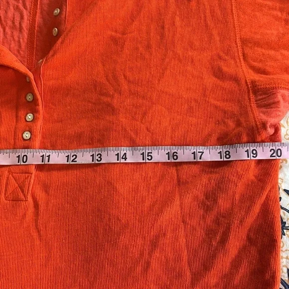 Free People Boxy Orange Henley - size XS - Picture 7 of 8